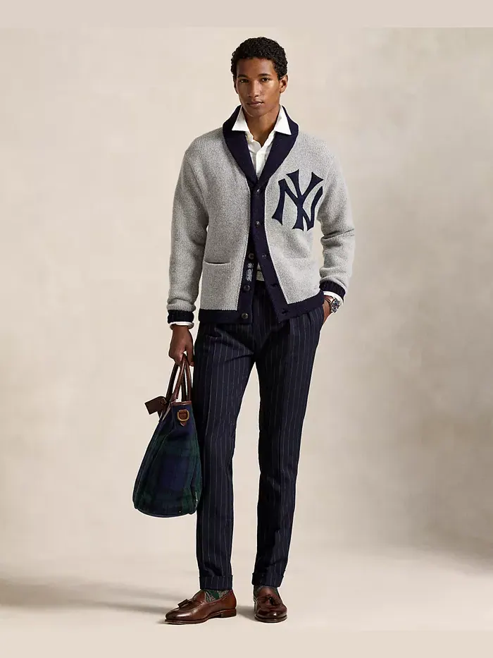 Мужской кардиган Yankees Polo Ralph Lauren — изображение 2 из 6, серый
