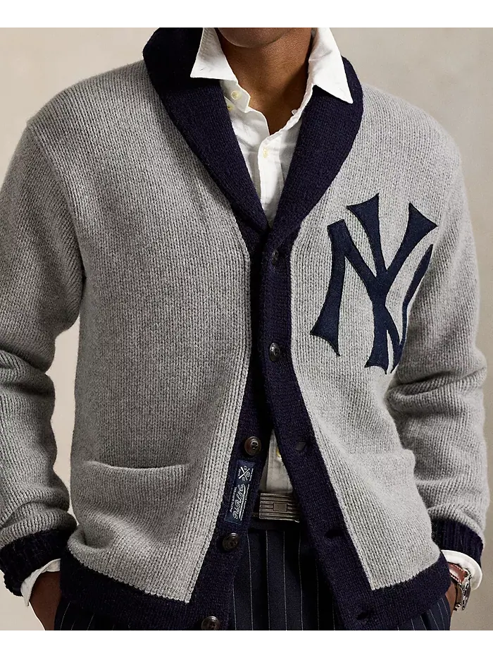 Мужской кардиган Yankees Polo Ralph Lauren — изображение 3 из 6, серый