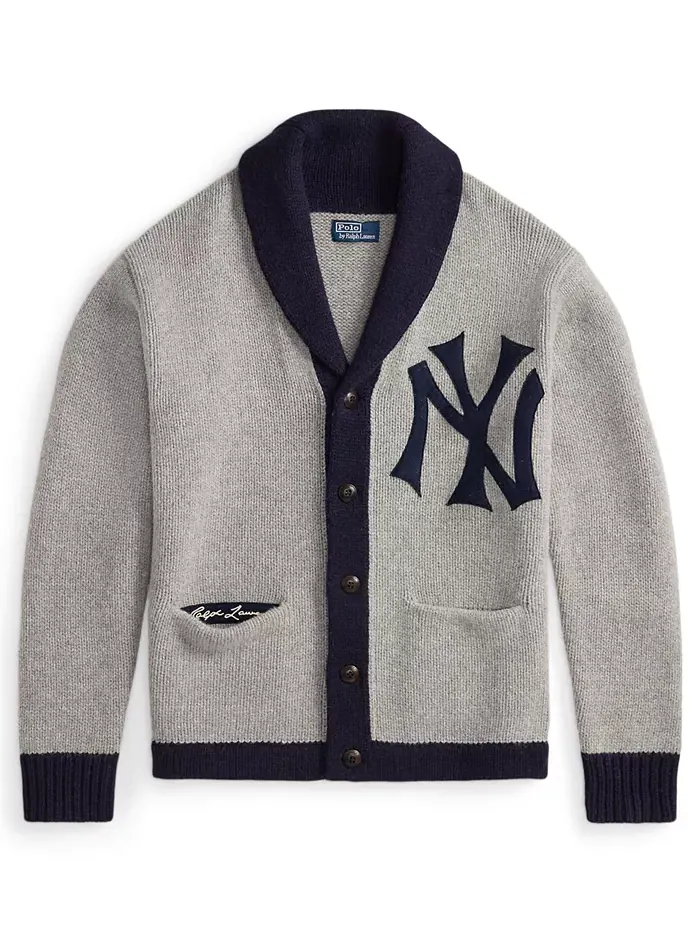 Мужской кардиган Yankees Polo Ralph Lauren — изображение 6 из 6, серый