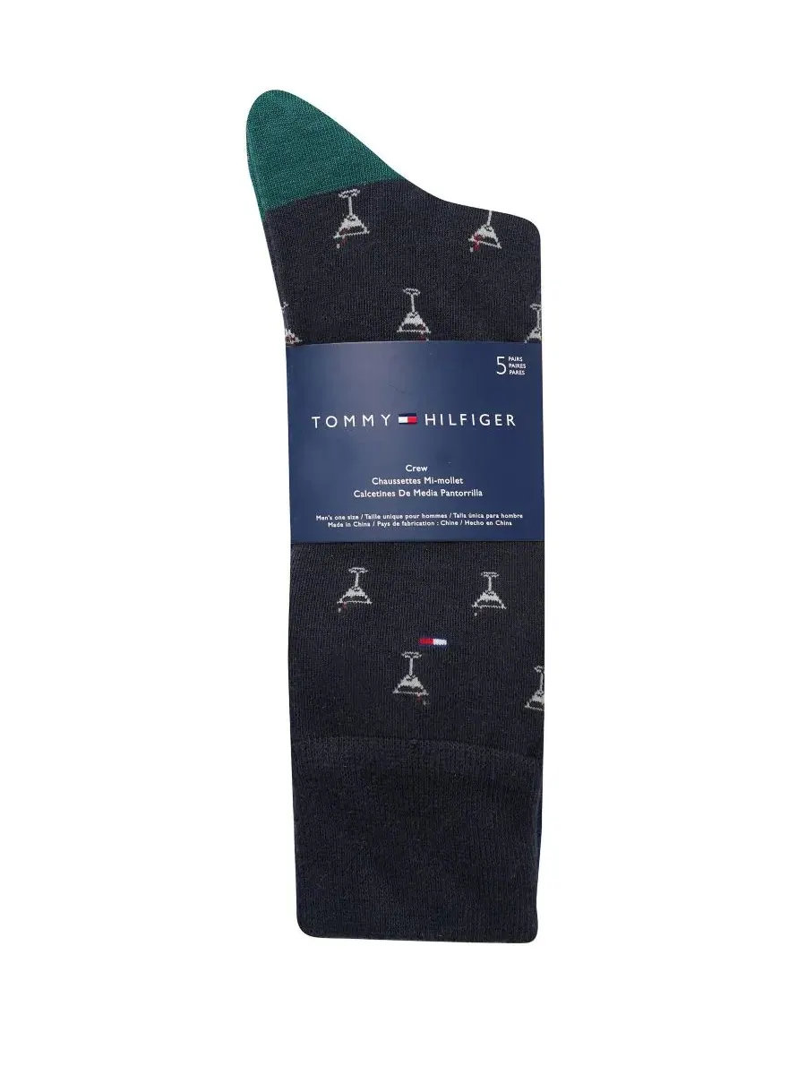 Мужские классические носки средней высоты, 5 пар Tommy Hilfiger — изображение 3 из 3