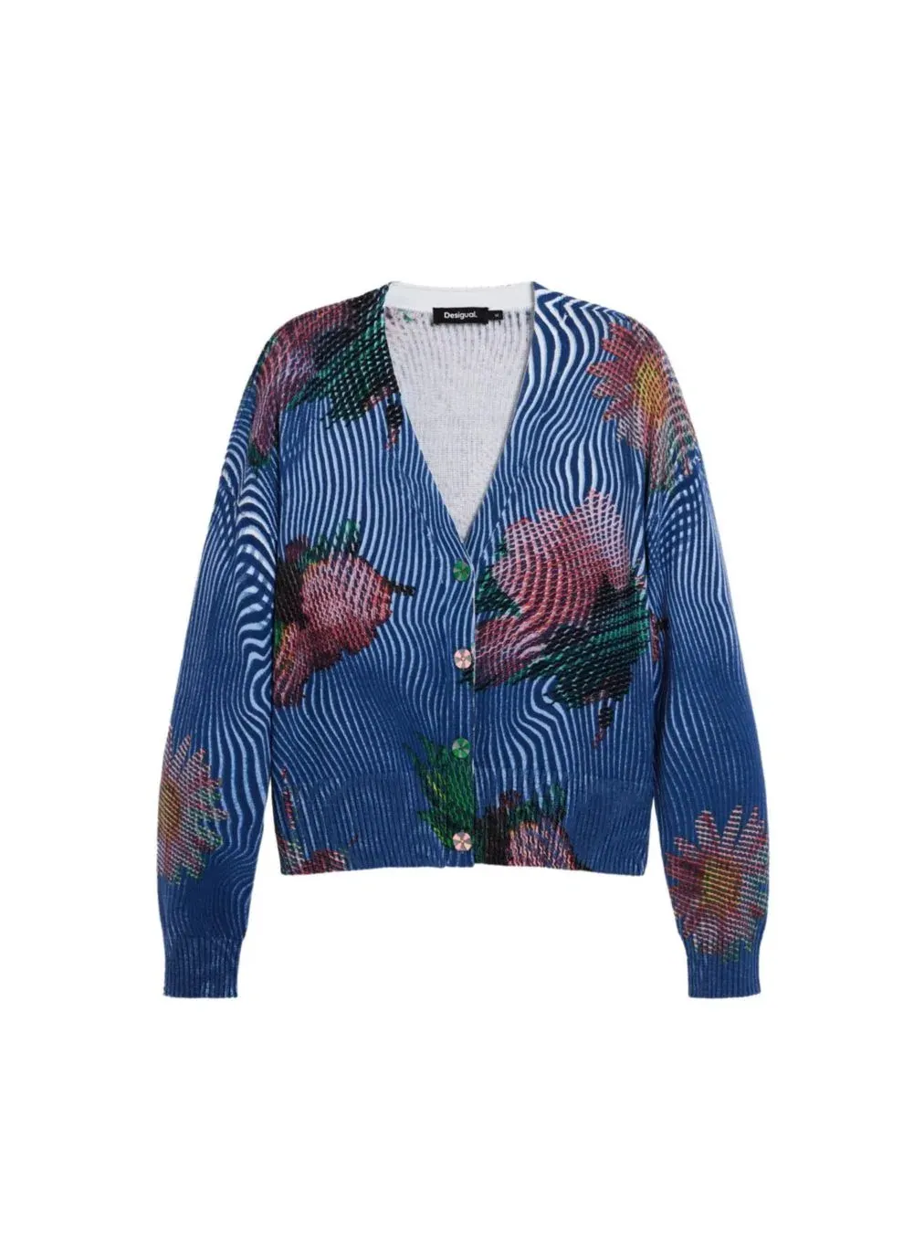 Женский кардиган с цветочным принтом Desigual — изображение 6 из 6, синий