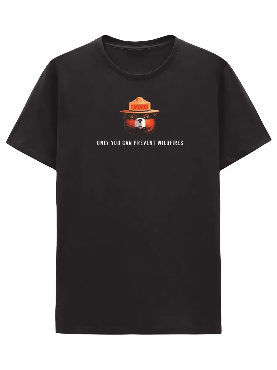 Мужская футболка с коротким рукавом и круглым вырезом "Медведь Смоки" Hybrid Apparel — изображение 1 из 4, черный