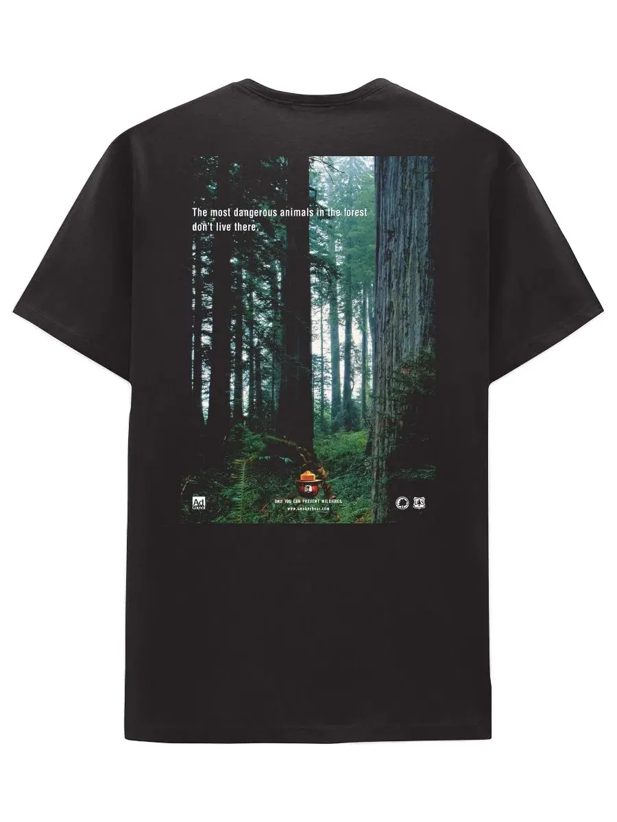 Мужская футболка с коротким рукавом и круглым вырезом "Медведь Смоки" Hybrid Apparel — изображение 2 из 4, черный