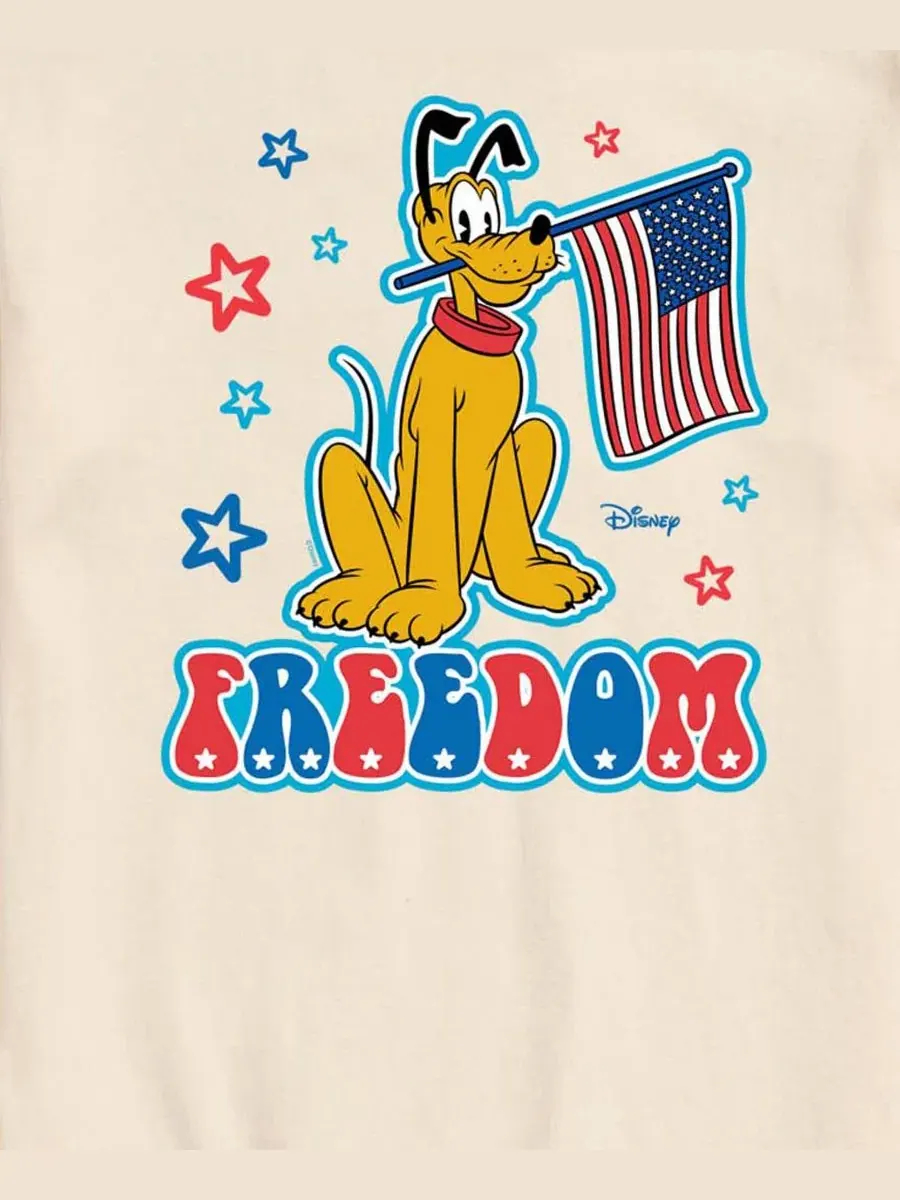 Мужская футболка с коротким рукавом Disney Pluto Freedom с графическим принтом Airwaves — изображение 3 из 3, бежевый