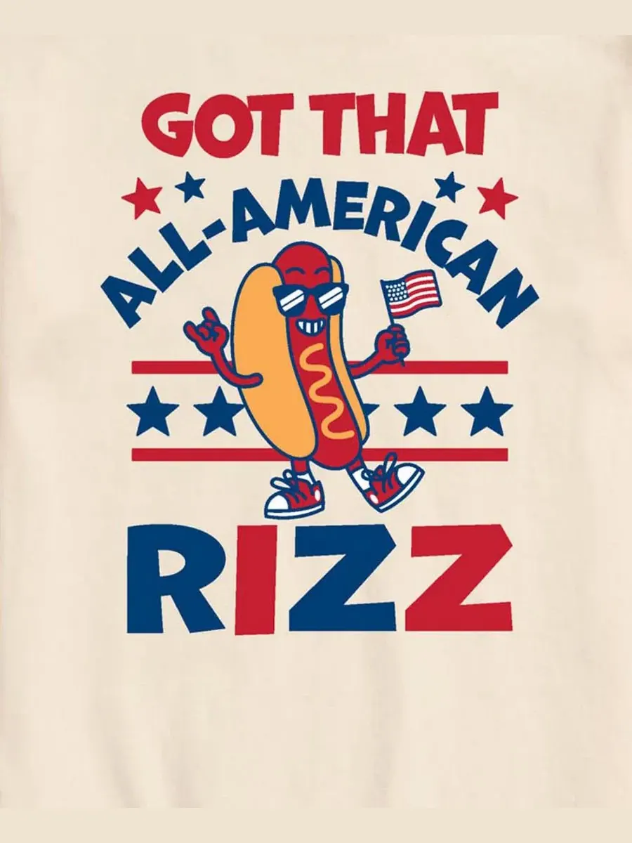 Мужская футболка с коротким рукавом и графическим принтом "All American Rizz Hotdog" Airwaves — изображение 3 из 3, бежевый