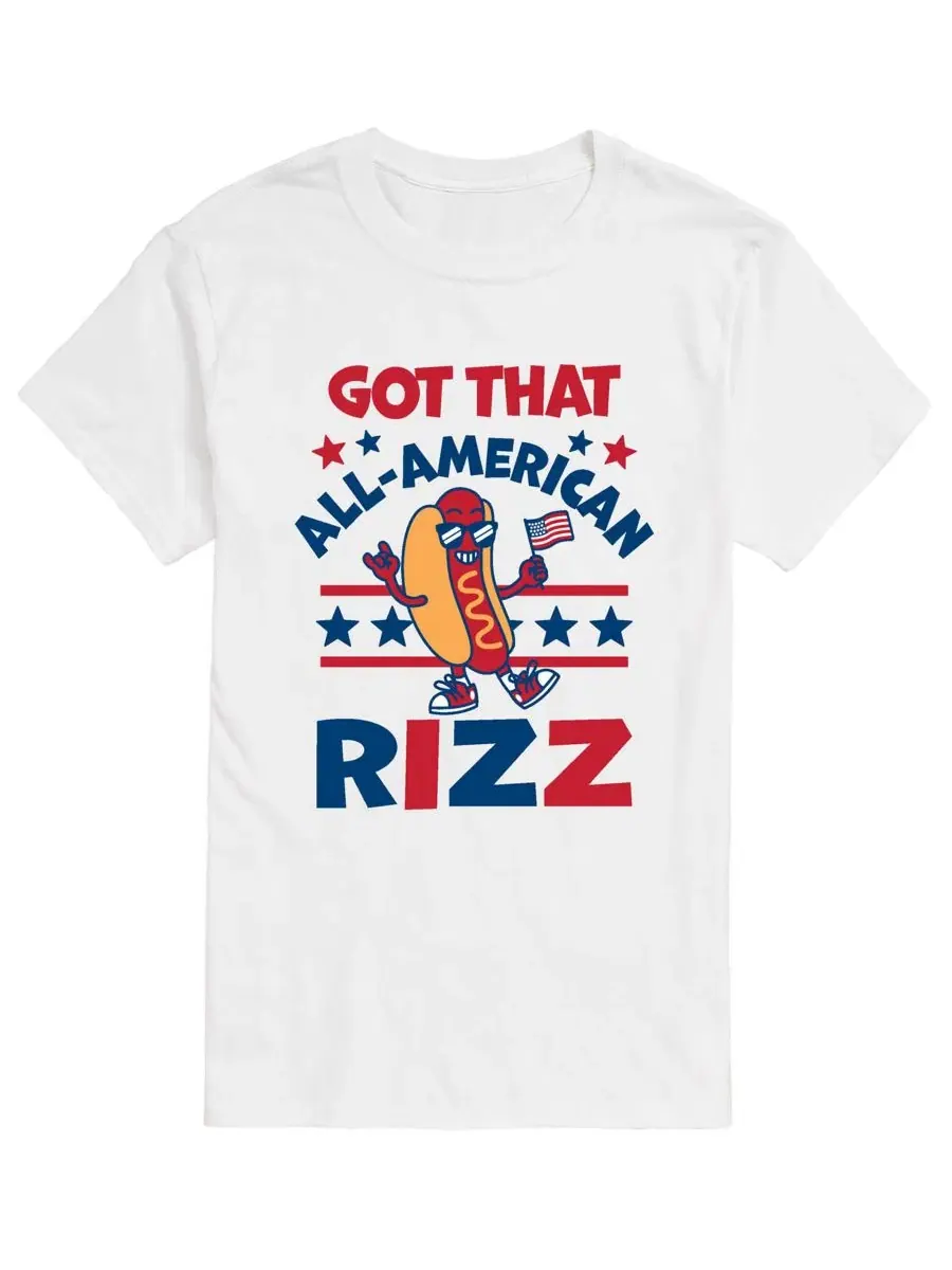 Мужская футболка с коротким рукавом и графическим принтом "All American Rizz Hotdog" Airwaves — изображение 1 из 3, белый