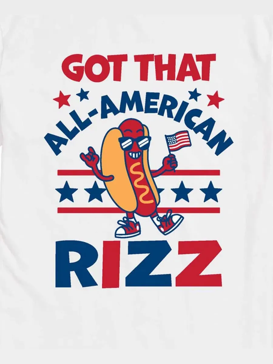 Мужская футболка с коротким рукавом и графическим принтом "All American Rizz Hotdog" Airwaves — изображение 3 из 3, белый