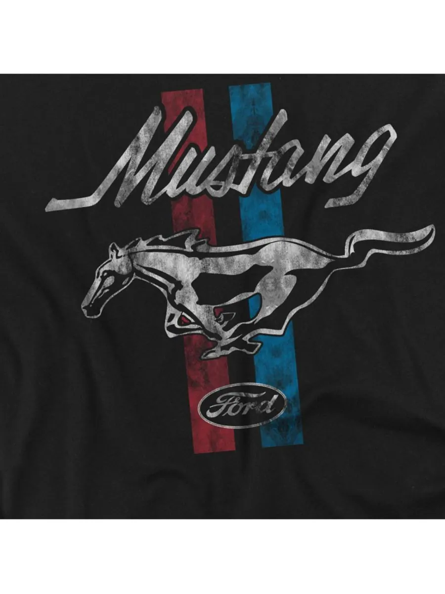 Мужская футболка в полоску Mustang — изображение 2 из 3, черный
