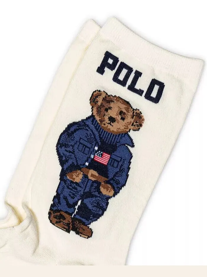 Женские носки Americana Polo Bear Crew Polo Ralph Lauren — изображение 3 из 5, белый