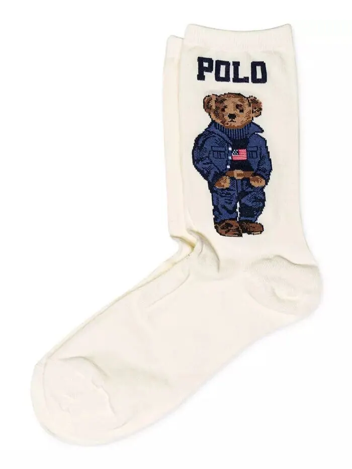 Женские носки Americana Polo Bear Crew Polo Ralph Lauren — изображение 5 из 5, белый