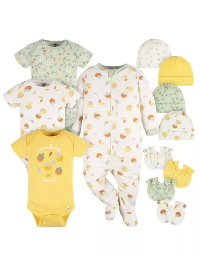Комплект из 12 предметов Baby Girls Baby Essentials, лисий Gerber — синий