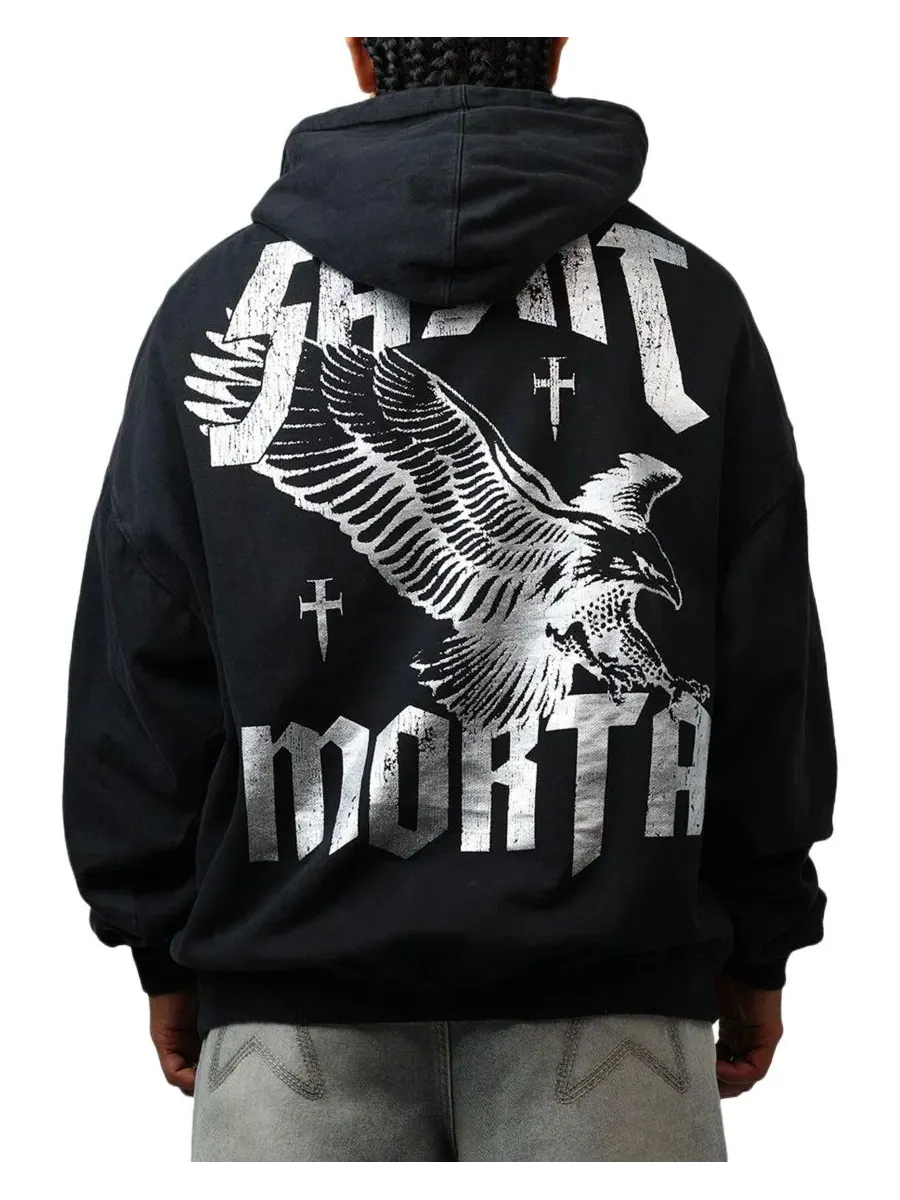 Худи с капюшоном, свободного кроя, с принтом, Ride Or Die Boxy SAINT MORTA — изображение 2 из 6, нет цвета