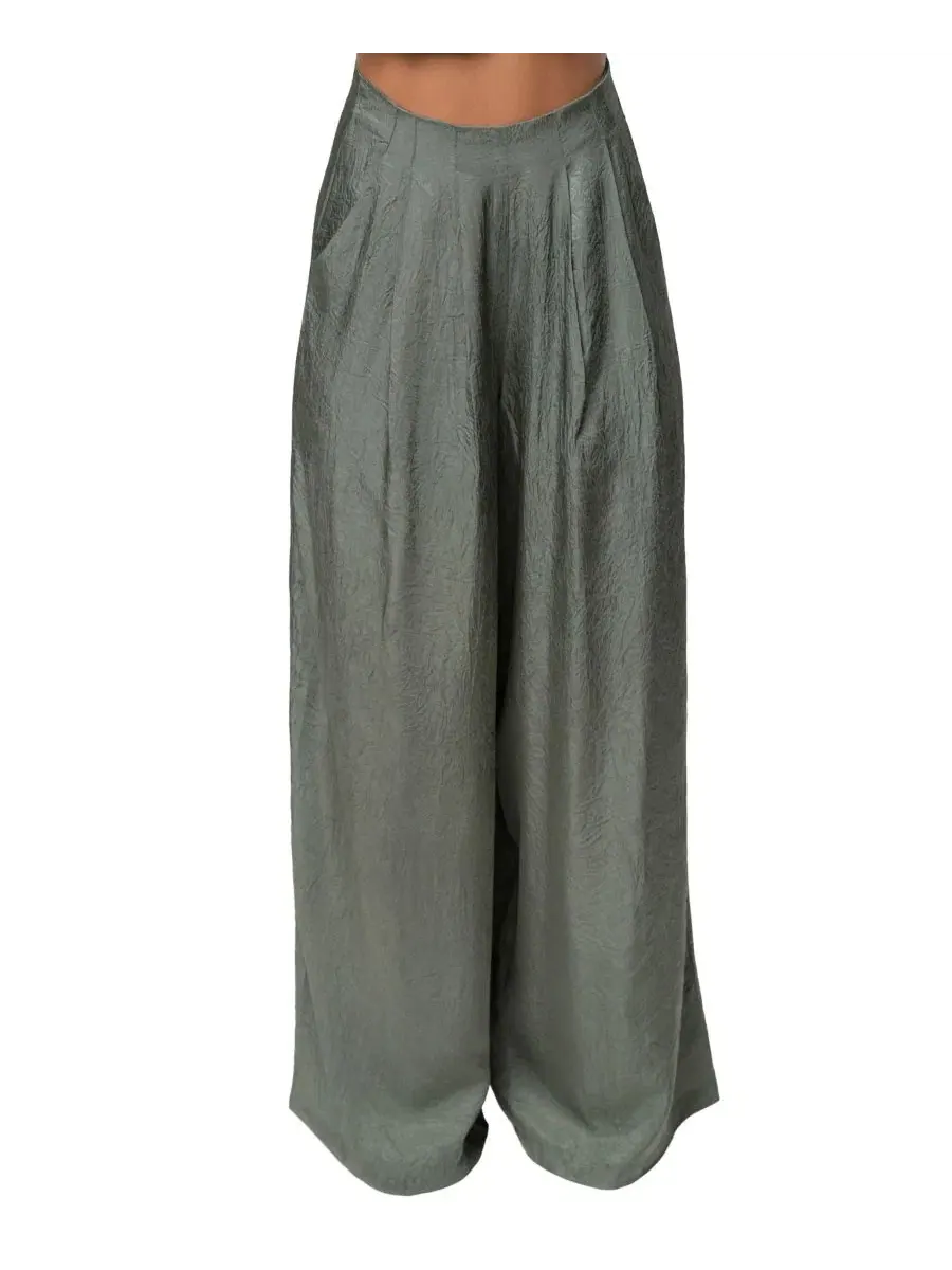 Брюки широкие с высокой посадкой Sundown High-Waisted Wide-Leg JLUXLABEL — изображение 1 из 6, морская пена