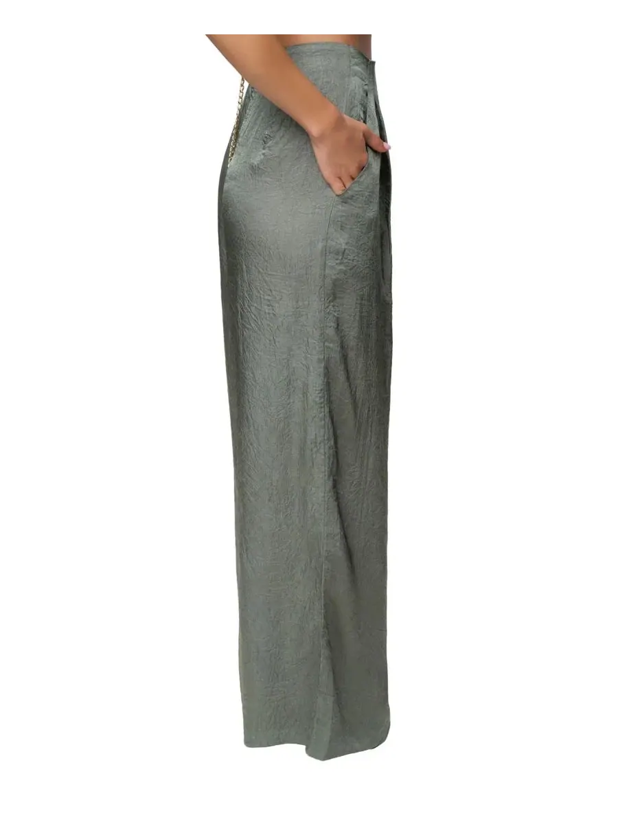 Брюки широкие с высокой посадкой Sundown High-Waisted Wide-Leg JLUXLABEL — изображение 2 из 6, морская пена