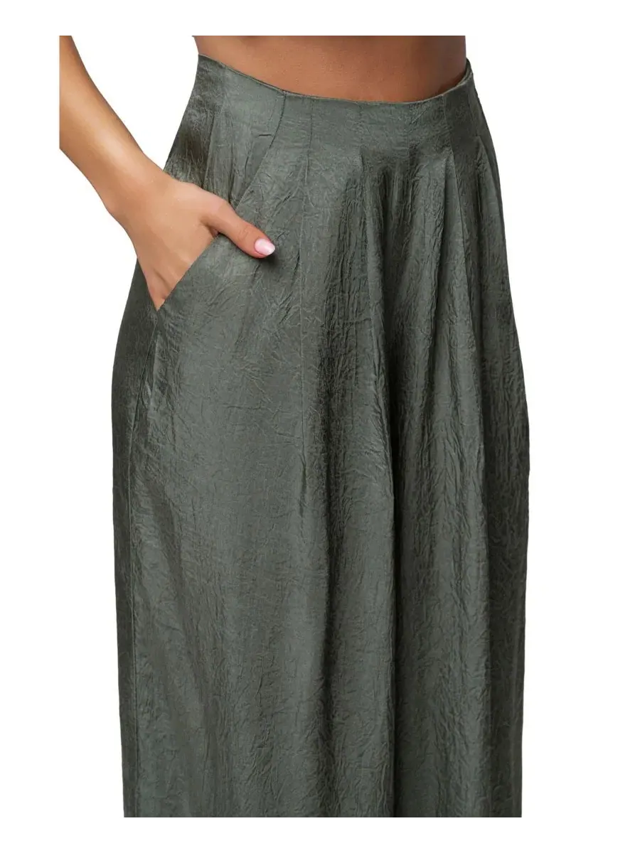 Брюки широкие с высокой посадкой Sundown High-Waisted Wide-Leg JLUXLABEL — изображение 4 из 6, морская пена
