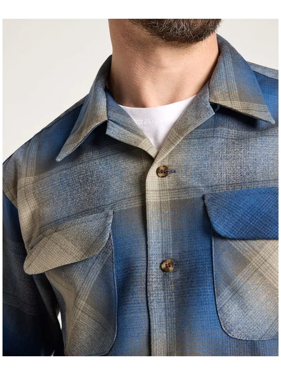 Рубашка с длинным рукавом и спортивным воротником Pendleton — изображение 3 из 5, синий/бежевый