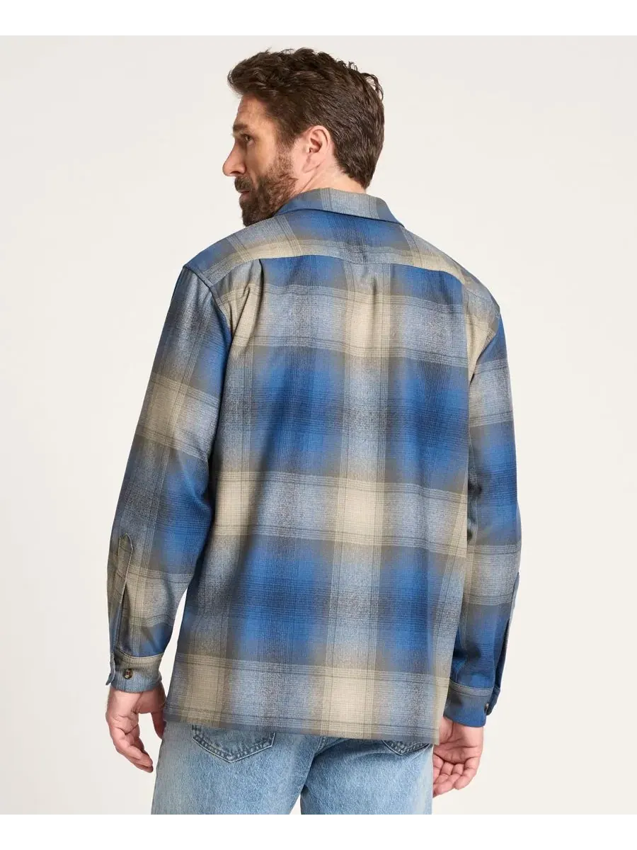 Рубашка с длинным рукавом и спортивным воротником Pendleton — изображение 5 из 5, синий/бежевый