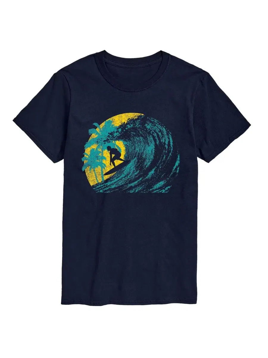Футболка с принтом Retro Surfer Palm Tree AIRWAVES — изображение 1 из 3, темно-синий