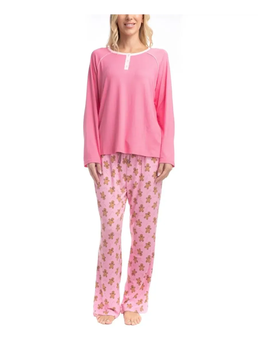 Пижамный комплект Cherry Merry Henley GOODNIGHT KISS, Pnk/Gngrbr — изображение 1 из 3