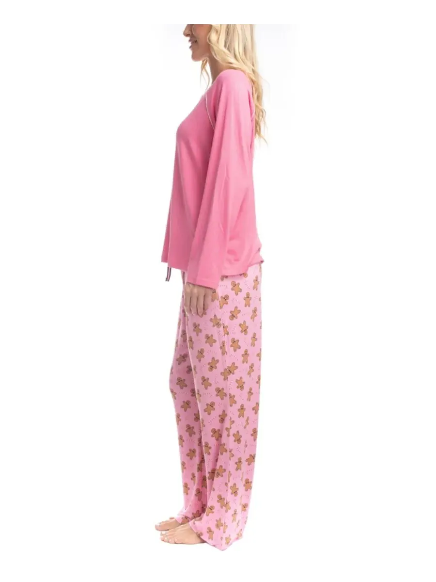 Пижамный комплект Cherry Merry Henley GOODNIGHT KISS, Pnk/Gngrbr — изображение 2 из 3