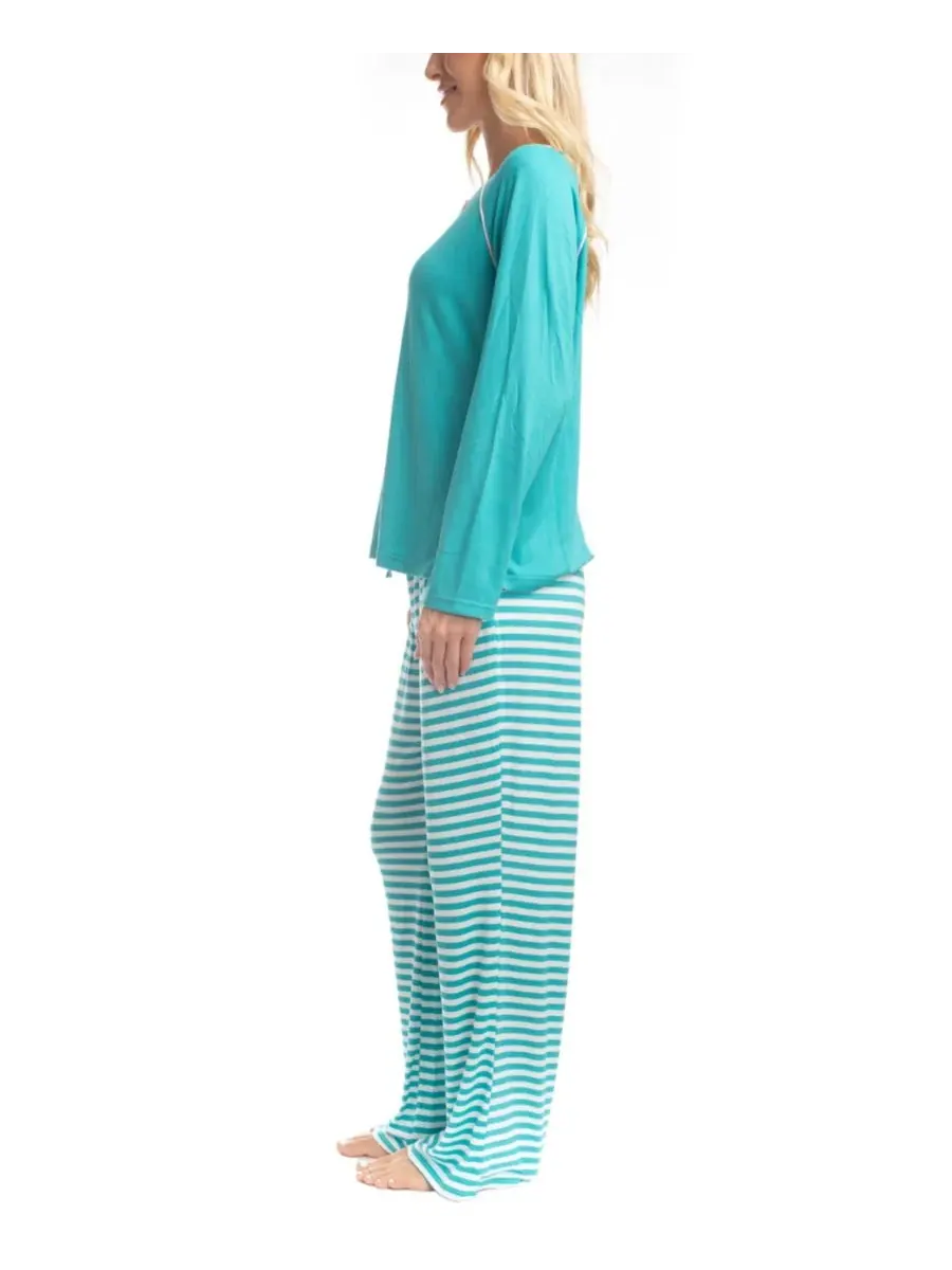 Пижамный комплект Cherry Merry Henley GOODNIGHT KISS, Teal/Strip — изображение 3 из 3
