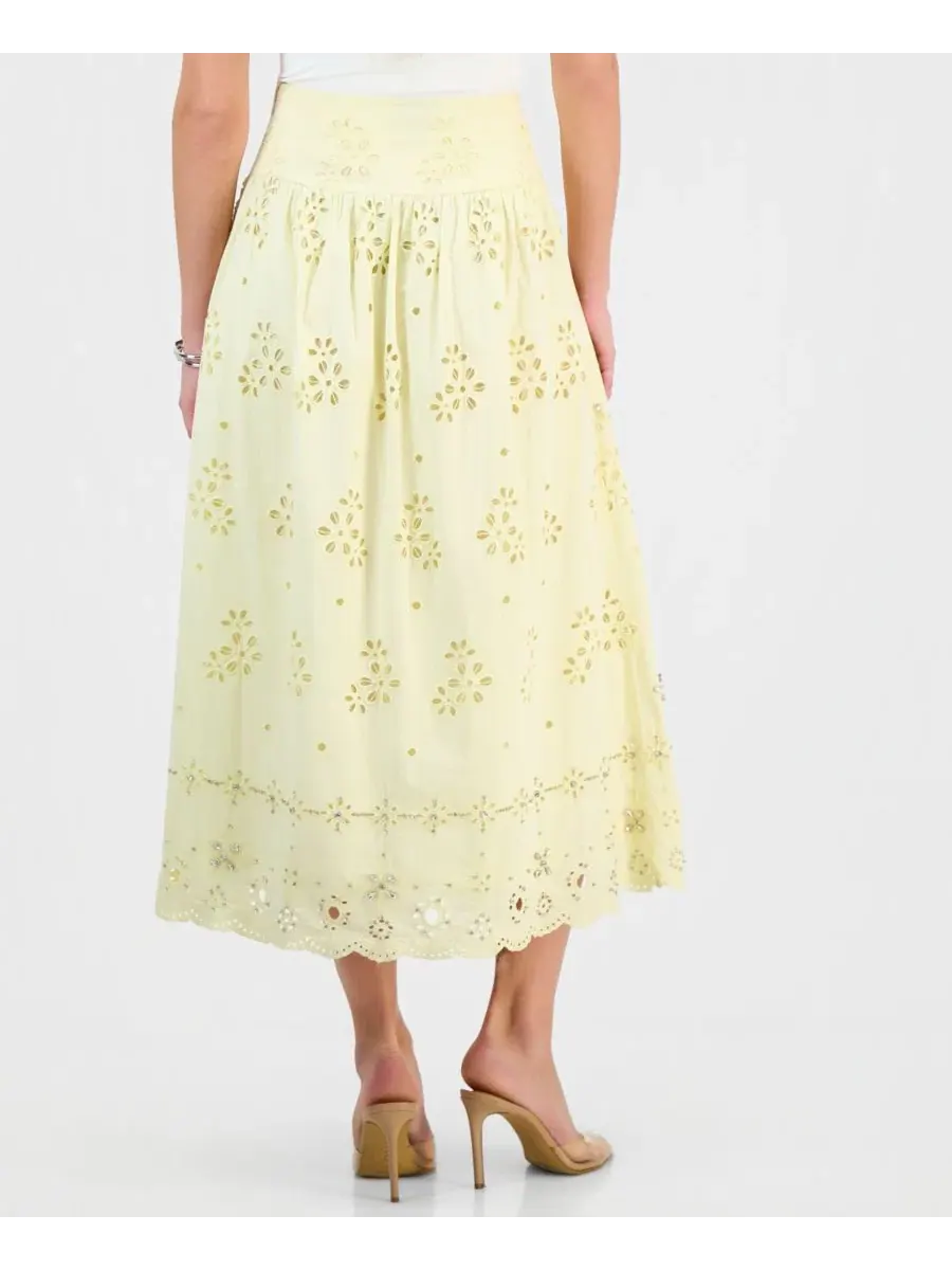 Юбка-миди с украшениями Petite Embellished Midi Skirt I.N.C. International Concepts — изображение 2 из 5, желтый