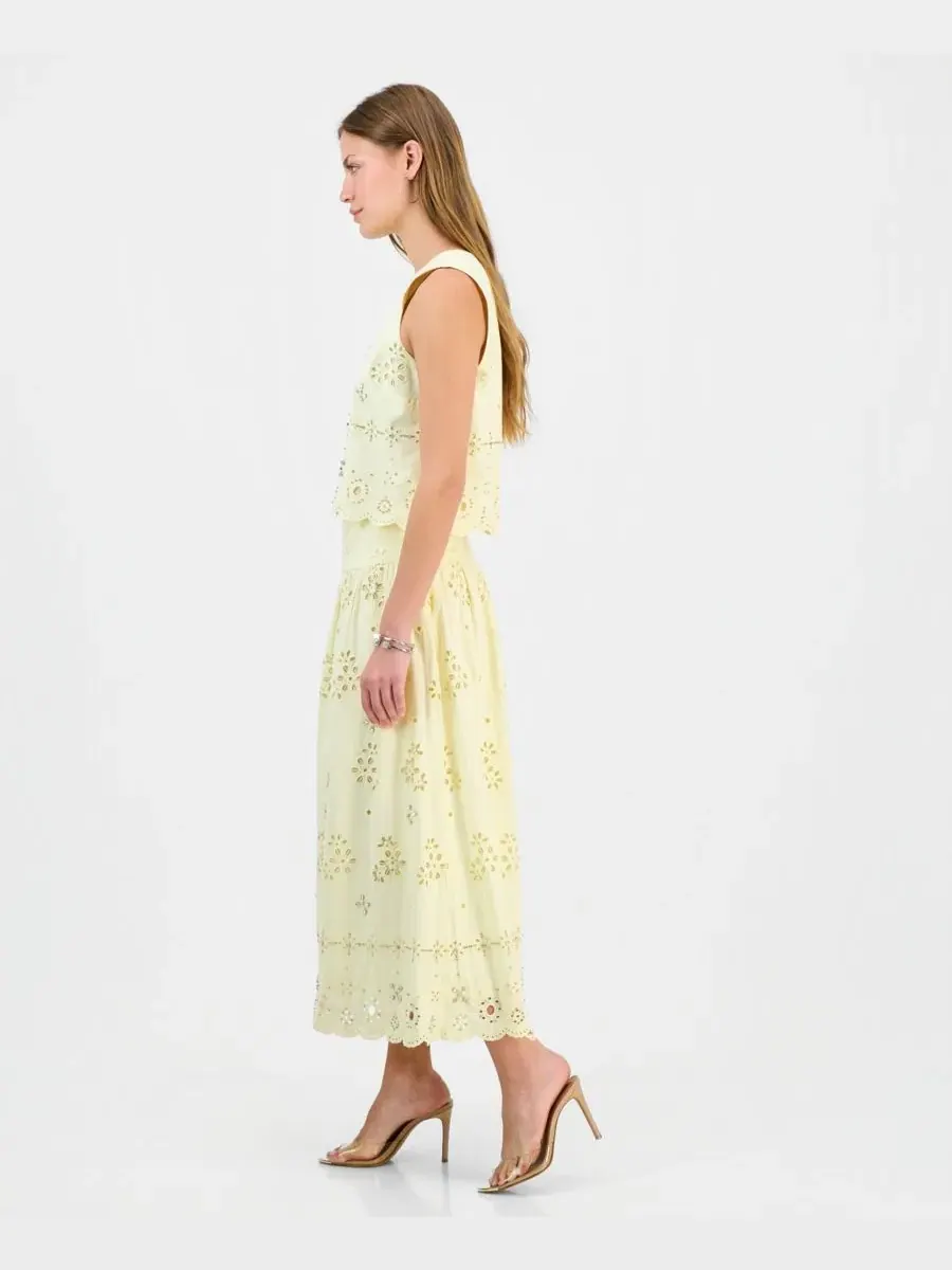 Юбка-миди с украшениями Petite Embellished Midi Skirt I.N.C. International Concepts — изображение 3 из 5, желтый