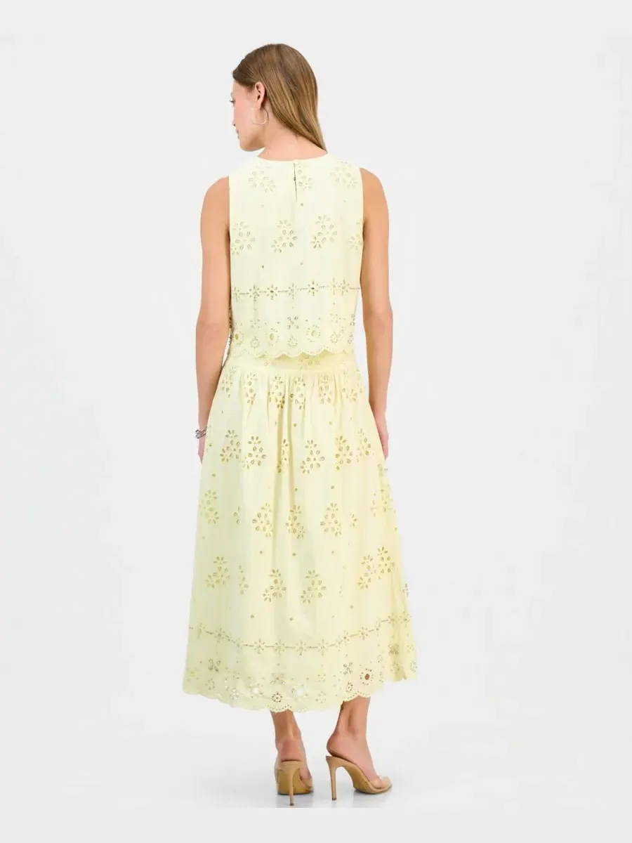 Юбка-миди с украшениями Petite Embellished Midi Skirt I.N.C. International Concepts — изображение 5 из 5, желтый