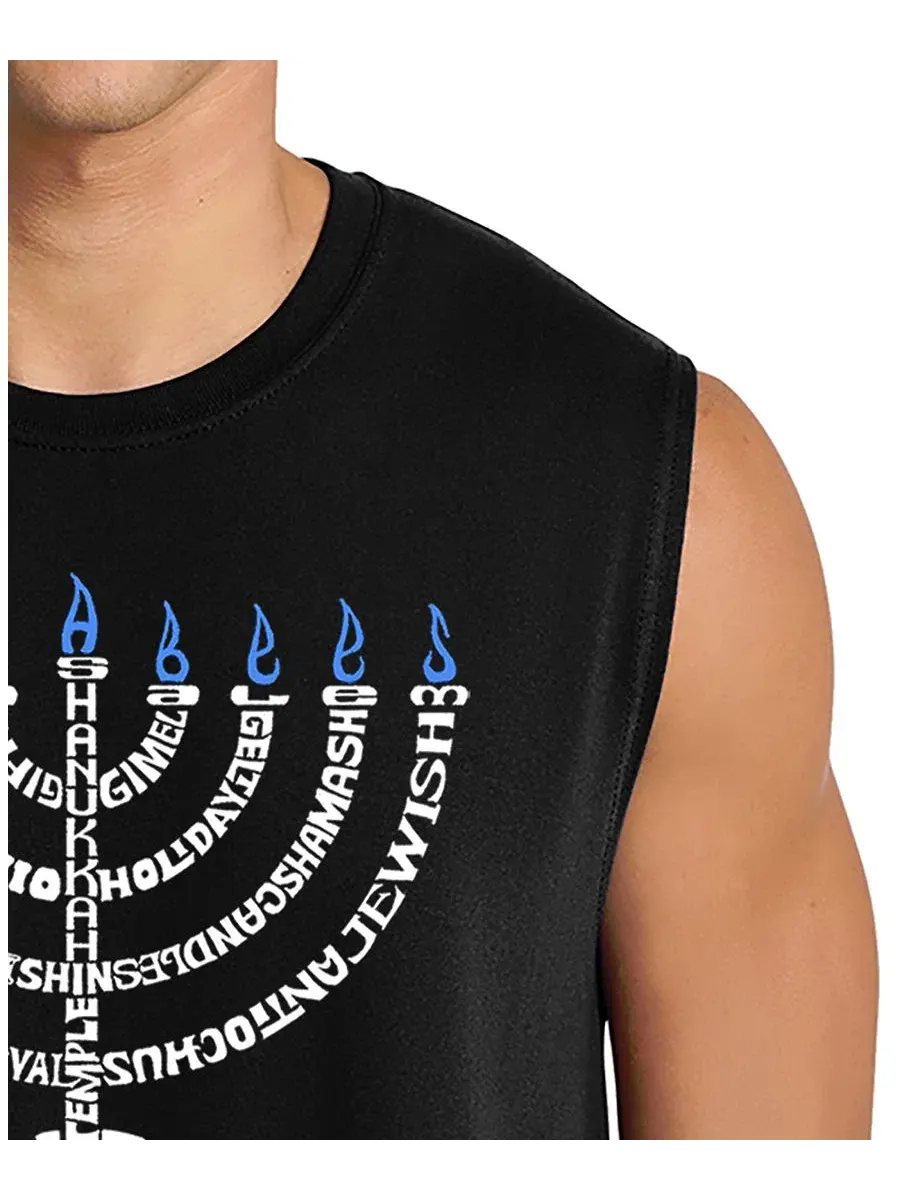 Футболка-безрукавка с принтом Menorah Hanukkah LA Pop Art — изображение 2 из 4, черный