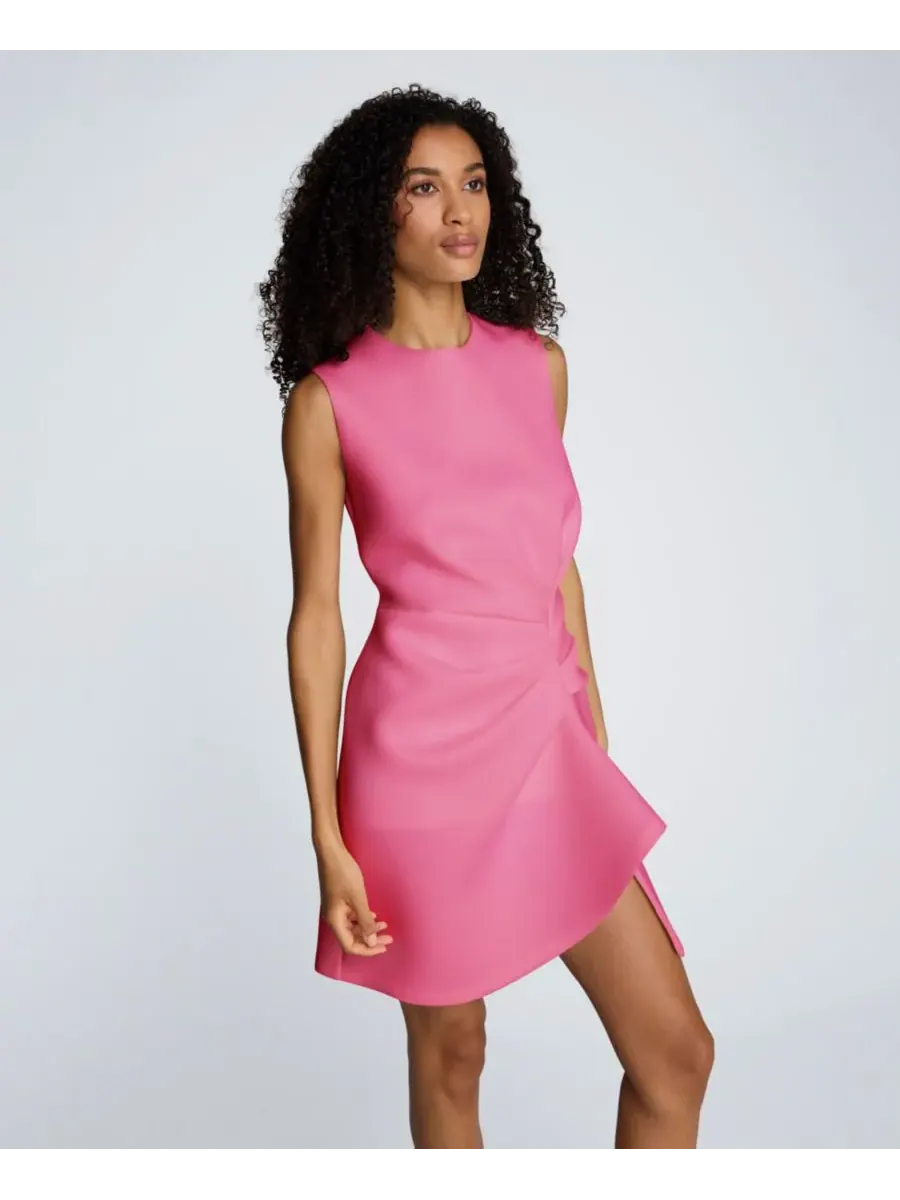 Женское короткое платье с драпировкой и складками Kenneth Cole — изображение 3 из 5, розовый