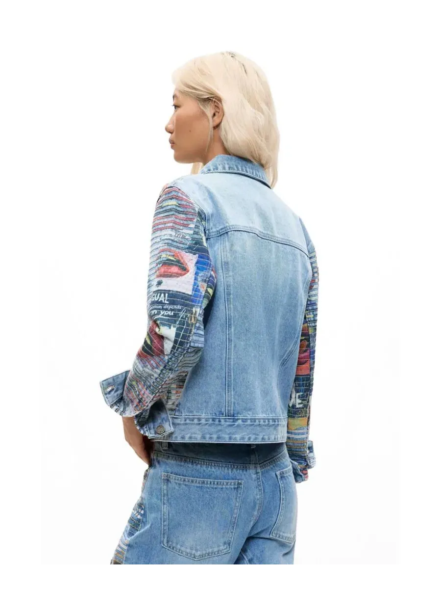 Джинсовая куртка с графическим принтом Desigual — изображение 2 из 5, синий