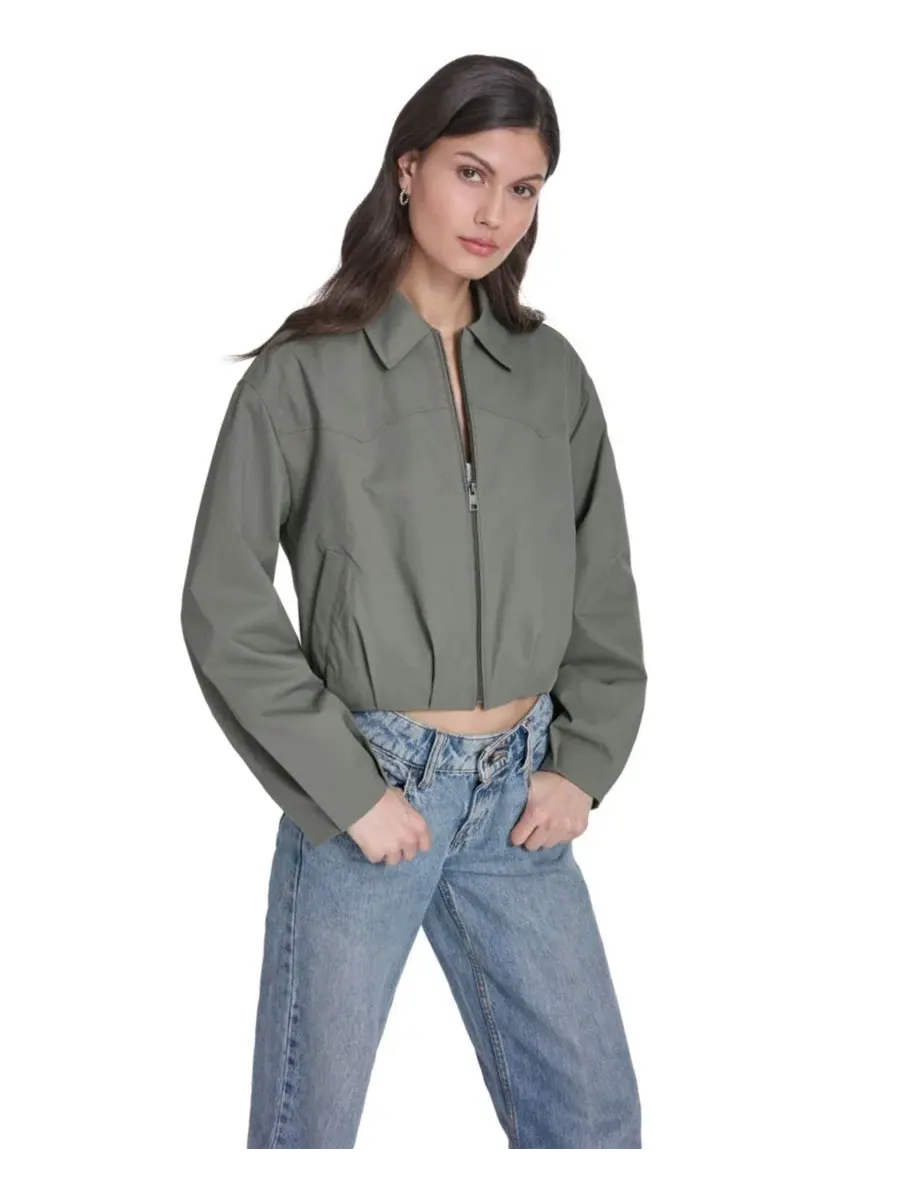 Женская куртка-бомбер с воротником и пузырчатым низом Levi's — изображение 1 из 6, шалфейный