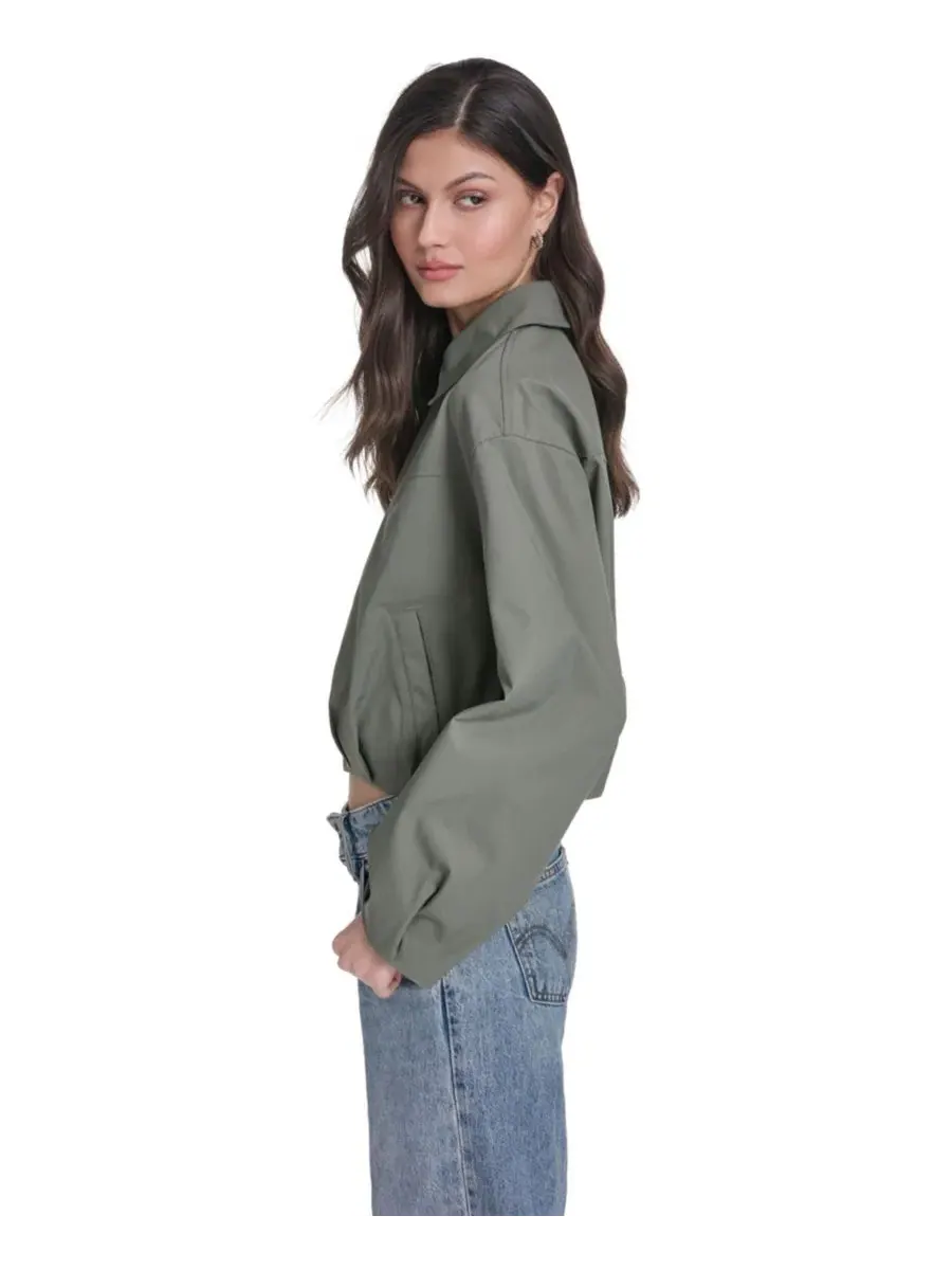 Женская куртка-бомбер с воротником и пузырчатым низом Levi's — изображение 3 из 6, шалфейный