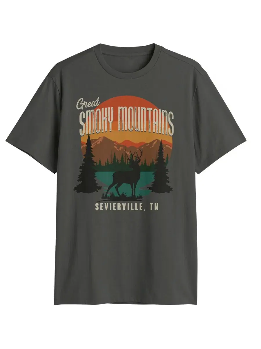Футболка с принтом Smoky Mtn Deer Fifth Sun — изображение 1 из 3, темно-серый