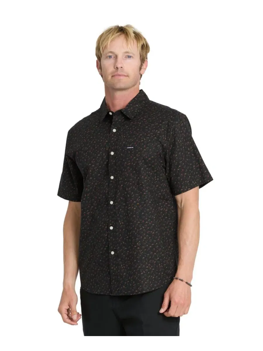 Мужская рубашка с коротким рукавом, с принтом, Mesa Meadow Classic Quiksilver — изображение 3 из 5, серый