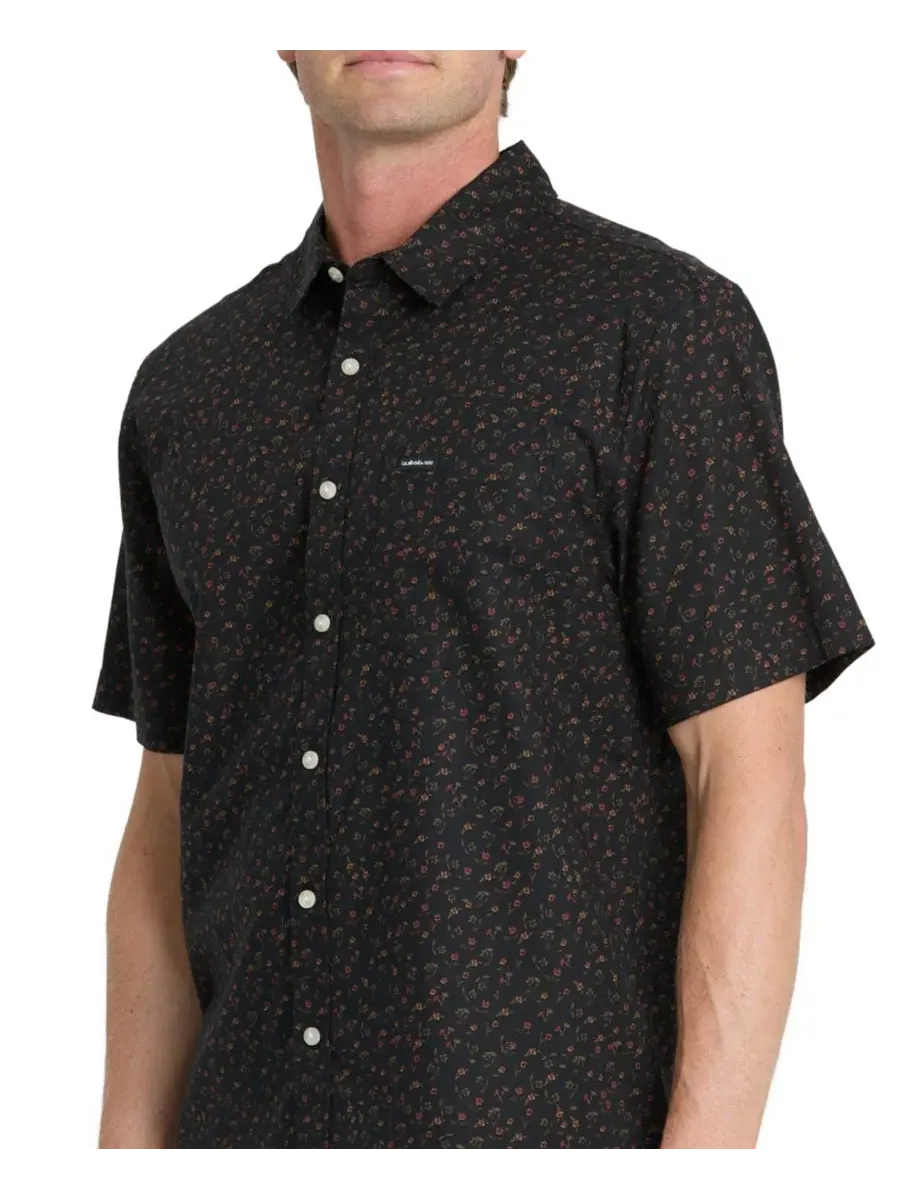 Мужская рубашка с коротким рукавом, с принтом, Mesa Meadow Classic Quiksilver — изображение 4 из 5, серый