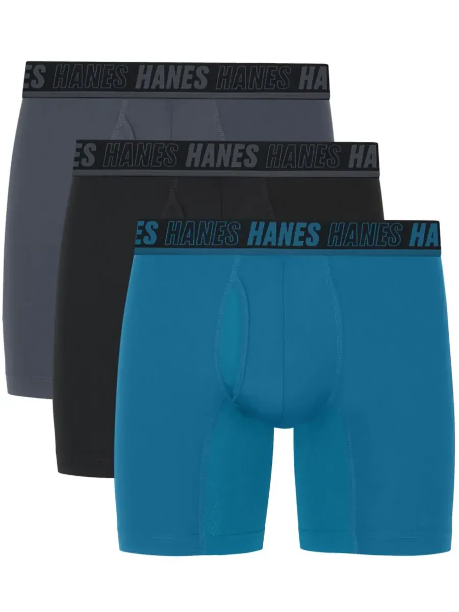 Мужские спортивные боксерские трусы, комплект из 3 штук Hanes