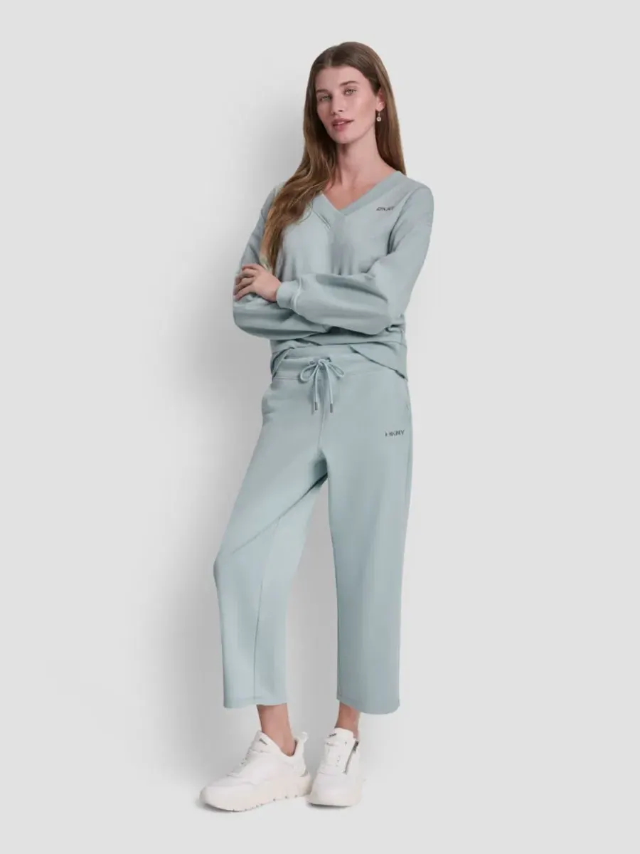 Женские укороченные брюки с металлическим логотипом в виде пузырьков DKNY Sport — изображение 2 из 6, минеральный