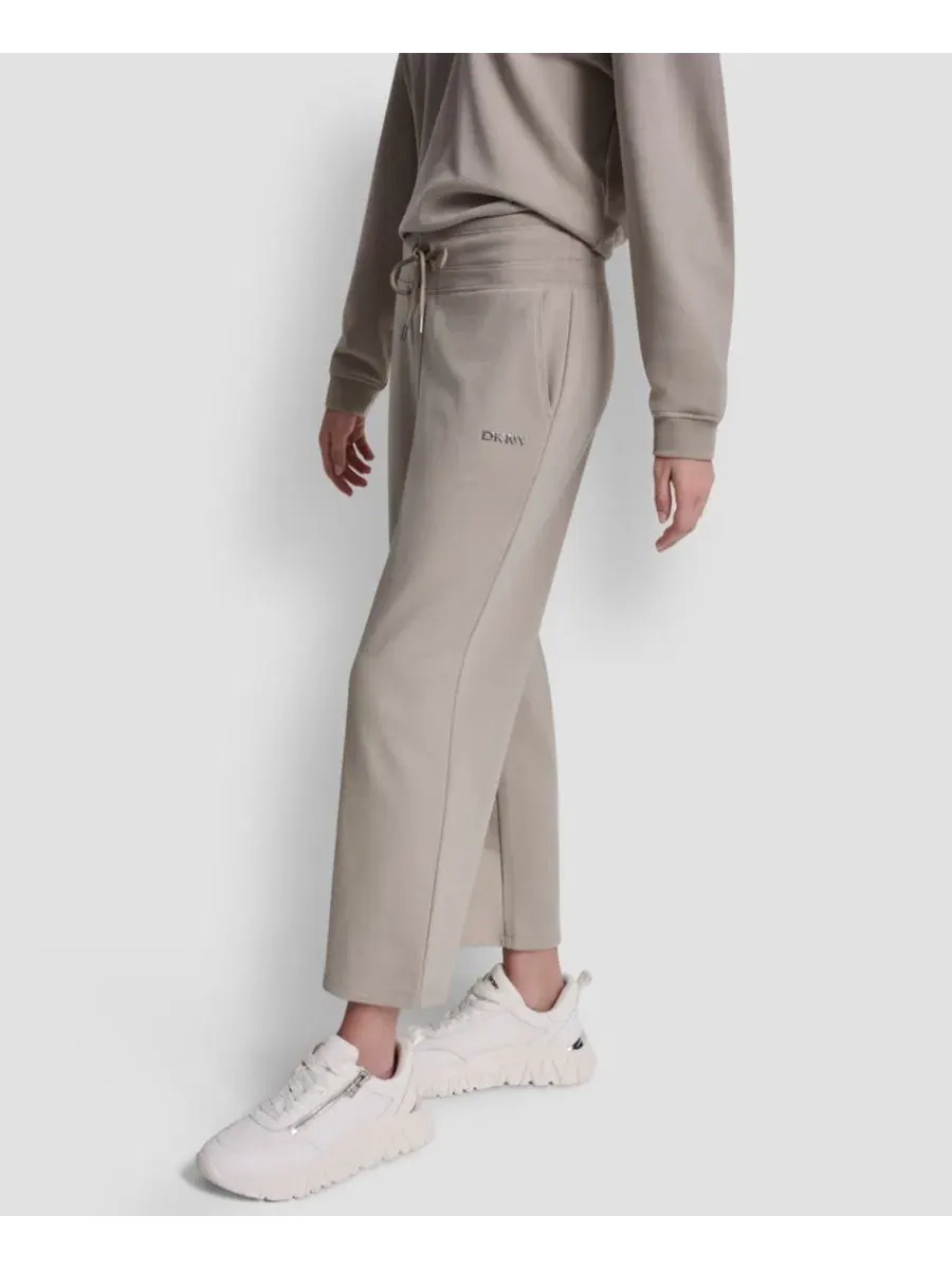 Женские укороченные брюки с металлическим логотипом в виде пузырьков DKNY Sport — изображение 3 из 5, серебристый