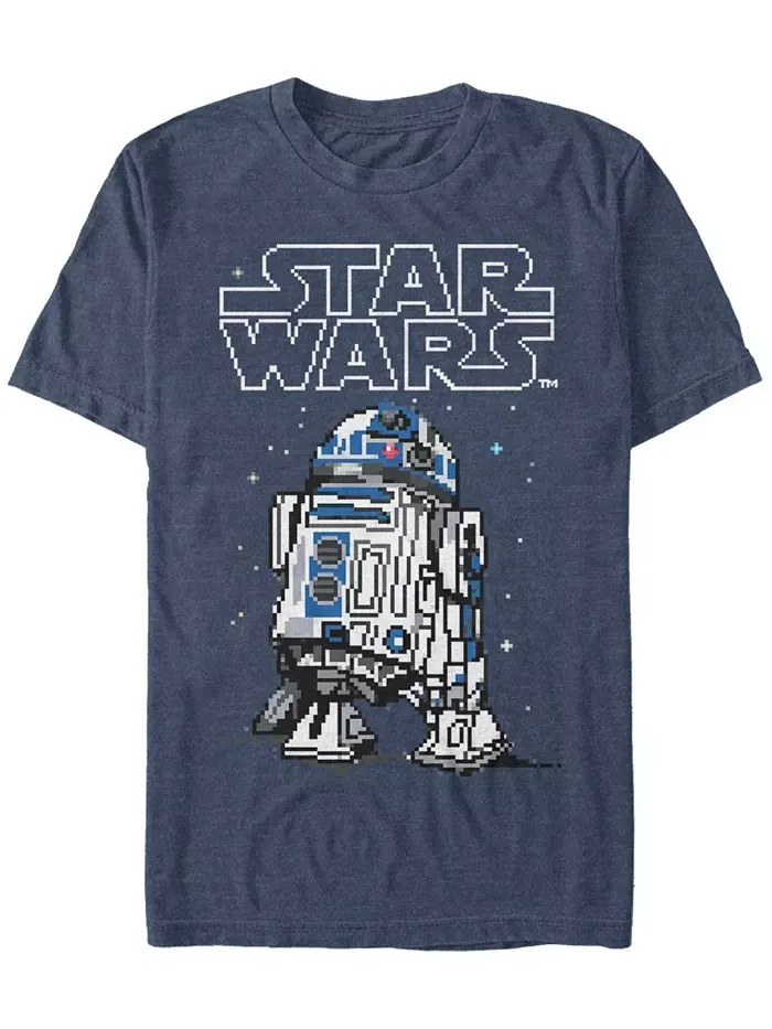Футболка мужская зимняя классическая Star Wars с коротким рукавом R2-D2 Fifth Sun — изображение 1 из 1, темно-синий