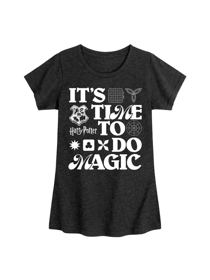 Футболка с коротким рукавом с графическим принтом Big Girls To Do Magic Harry Potter — изображение 1 из 3, черный
