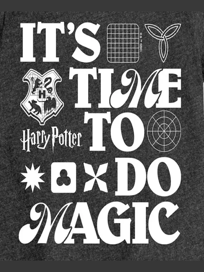 Футболка с коротким рукавом с графическим принтом Big Girls To Do Magic Harry Potter — изображение 3 из 3, черный