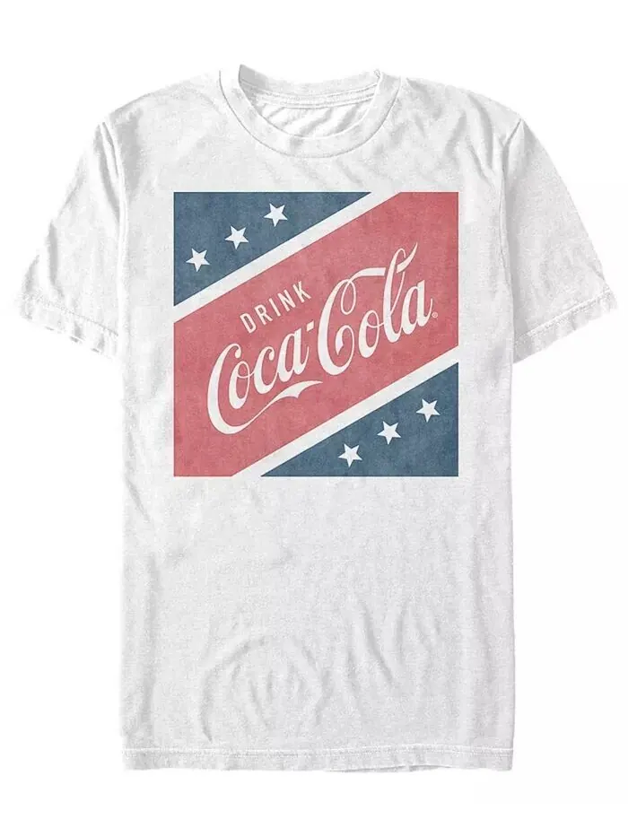 Мужская футболка Coca-Cola Stars And Stripes Square с коротким рукавом Fifth Sun — изображение 1 из 1, белый