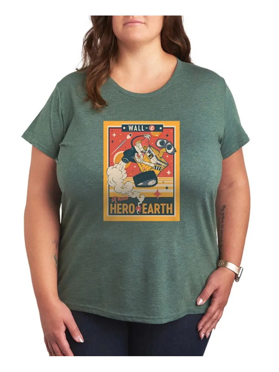 Футболка с коротким рукавом и графическим принтом Wall-E New Hero Of Earth больших размеров Hybrid — изображение 1 из 3