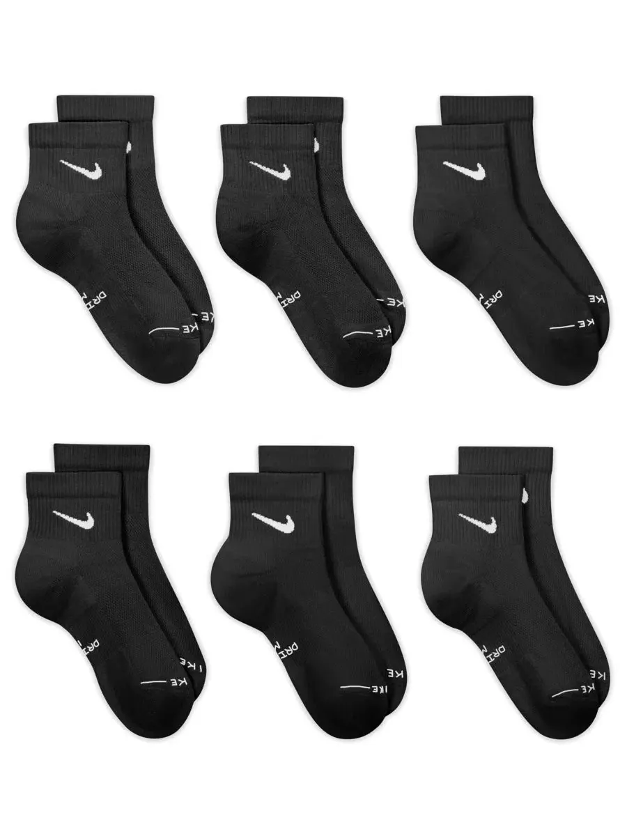 Мужские повседневные высокие носки (6 пар) Nike — изображение 2 из 4, черный