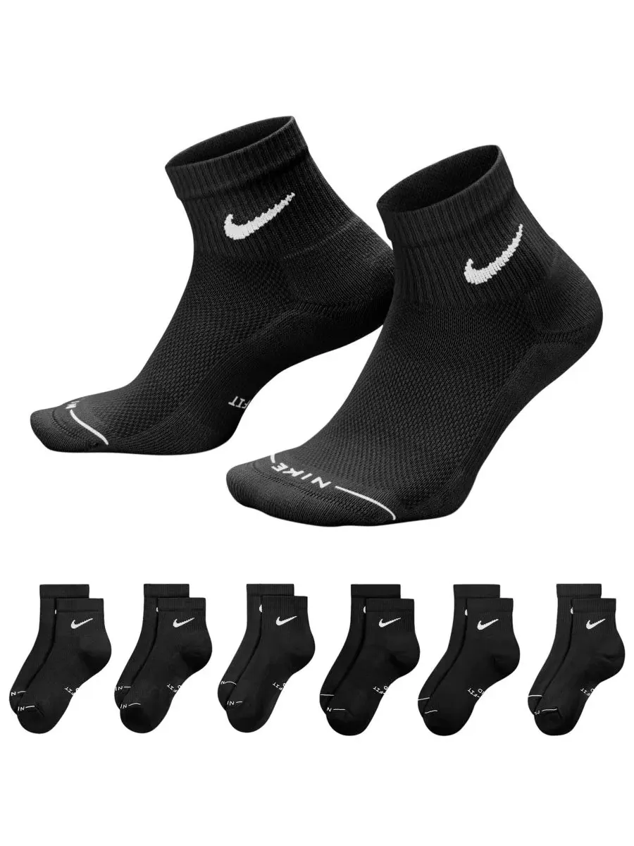 Мужские повседневные высокие носки (6 пар) Nike — изображение 3 из 4, черный