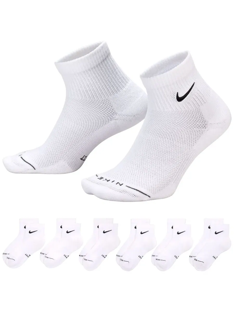 Мужские повседневные высокие носки (6 пар) Nike — изображение 3 из 4, белый