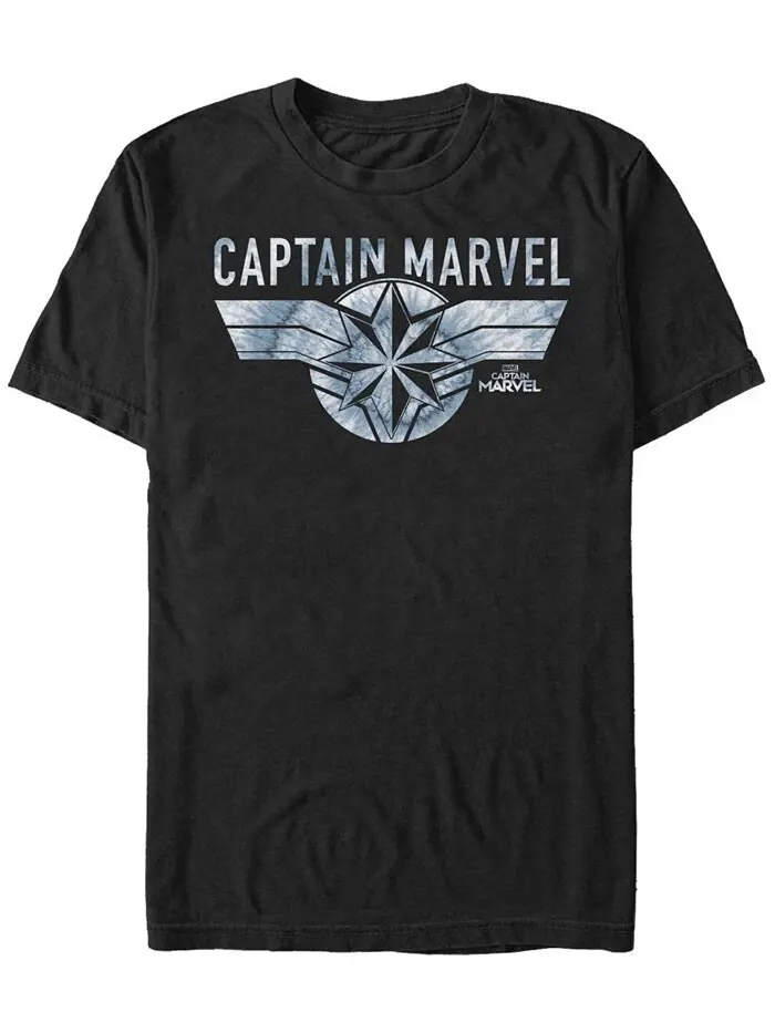 Мужская футболка с коротким рукавом с синим логотипом Marvel Captain Marvel Tie Dye Fifth Sun — изображение 1 из 1, черный