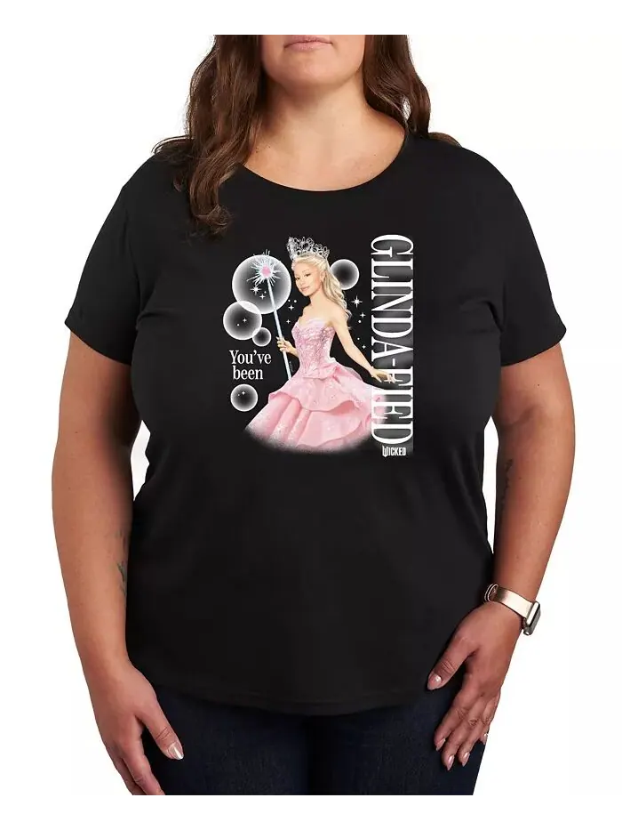 Футболка большого размера Wicked Elphaba Glinda с рисунком Hybrid Apparel — изображение 1 из 3, черный