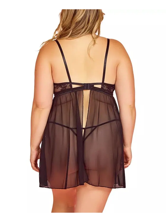 Комплект нижнего белья Babydoll больших размеров Hauty — изображение 2 из 3, черный